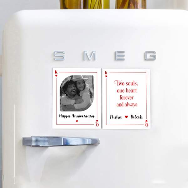 Eternal Bond Personalized Anniversary Fridge Magnets - Set Of 2