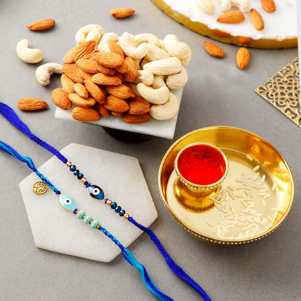 Evil Eye Rakhis With Dry Fruits