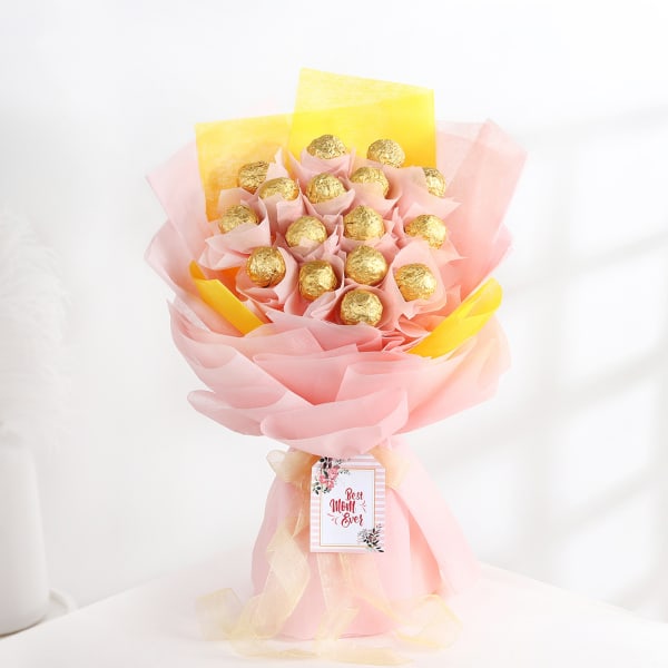 Expressive Pink Chocolate Bouquet for Mom