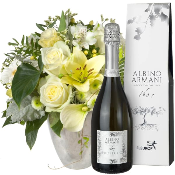 Exquisite Magic of Blossoms with Prosecco Albino Armani DOC 75cl :  Gift/Send Interflora Gifts Online ID1090041 |
