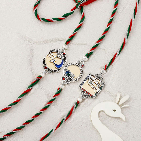 Exquisite Mirror Rakhi Set Of 3