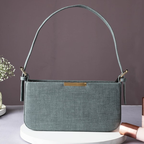 Fabric Texture Grey Handbag For Women