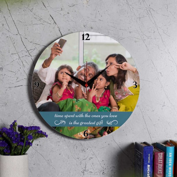Family Time Personalized Wooden Wall Clock