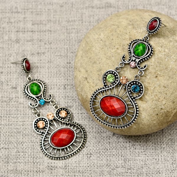 Fashionable Colorful Metallic Earrings