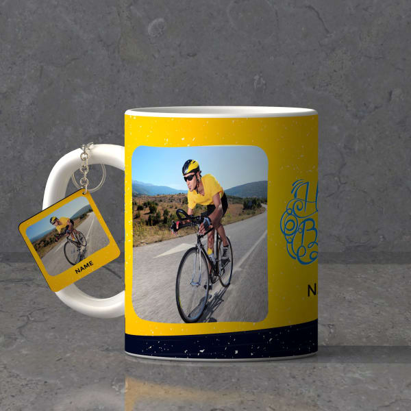 Fast Rider Personalized Birthday Keychain & Mug Combo