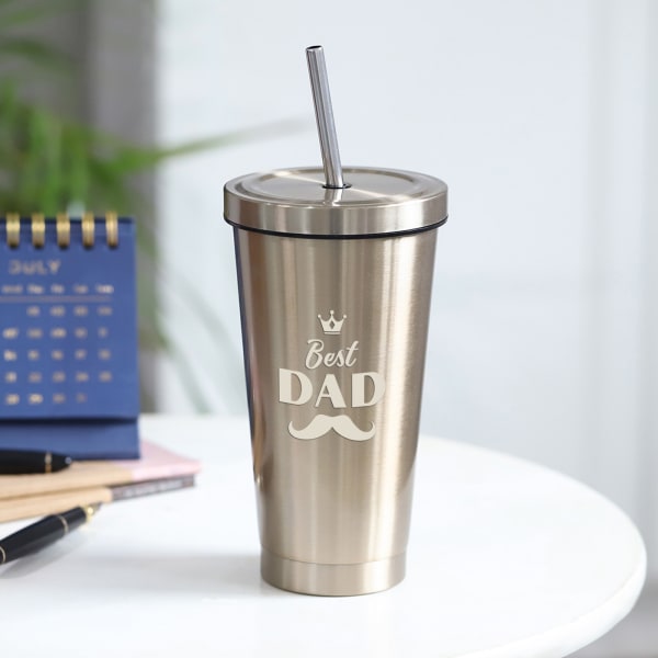 Father's Day Best Dad Golden Tumbler