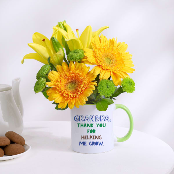 Father's Day Blooms In A Mug Arrangement