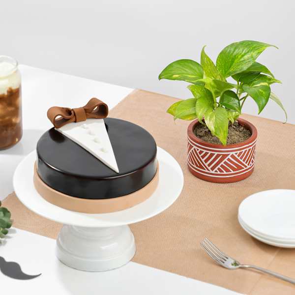 Father's Day Green Goodness And Cake Combo