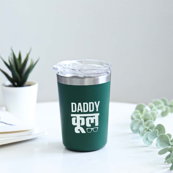 Father's Day Personalised Daddy Cool Glass Tumbler - Green