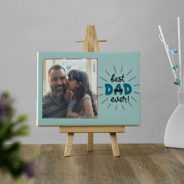 Father's Day Personalized Best Dad Ever Canvas Frame