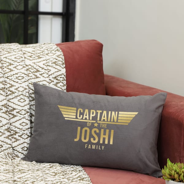Father's Day Personalized Captain Of The Family Velvet Cushion