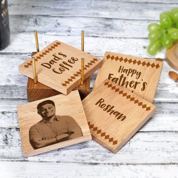 Father's Day Personalized Coaster Set For Dad