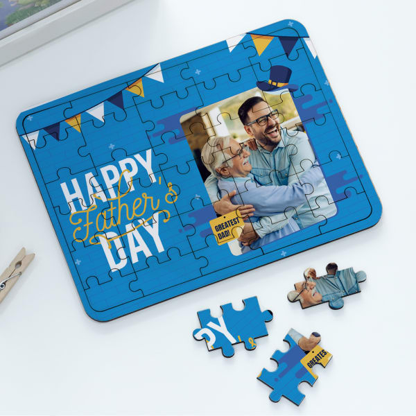 Father's Day Personalized Greatest Dad Wooden Puzzle