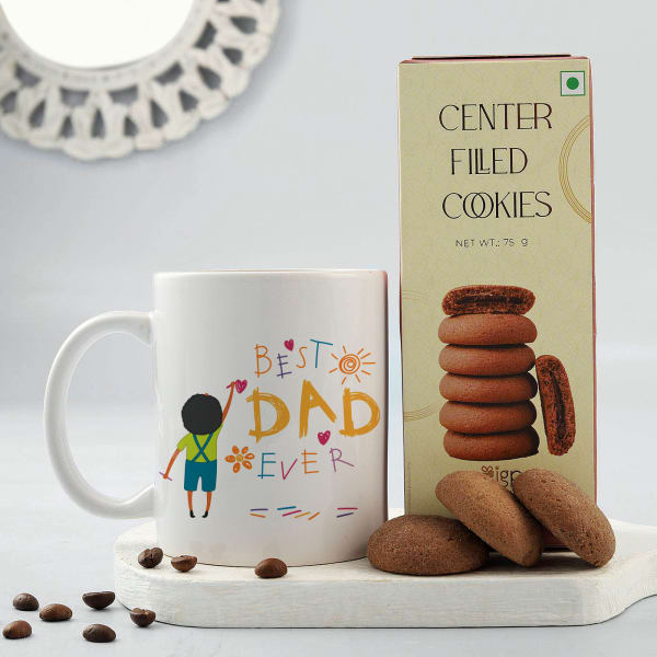 Father's Day Personalized Mug And Cookies Combo