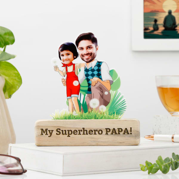 Father's Day Personalized My Superhero Papa Caricature