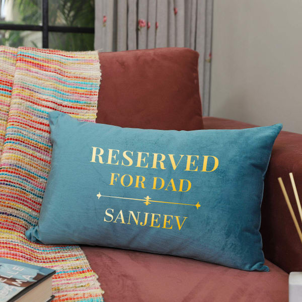 Father's Day Personalized Reserved For Dad Velvet Cushion