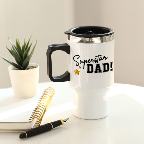Father's Day Personalized Superstar Dad Travel Mug