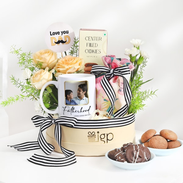 Father's Day Personalized Treats and Blooms Hamper