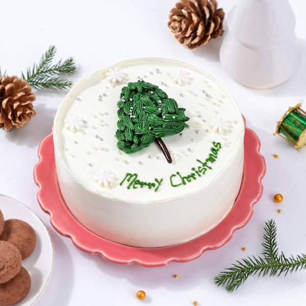 Festive Cheer Christmas Tree Cream Cake (400 Grams)