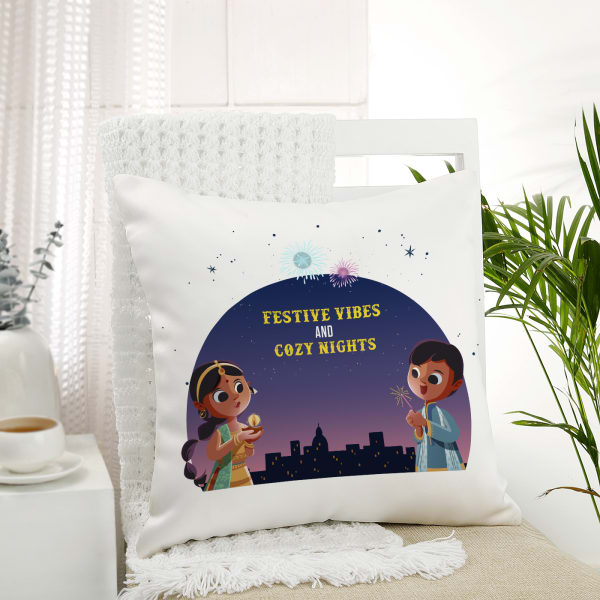 Festive Vibes And Cozy Nights Personalized Cushion