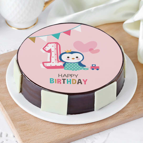 First Birthday Cake For Girl (1 Kg)