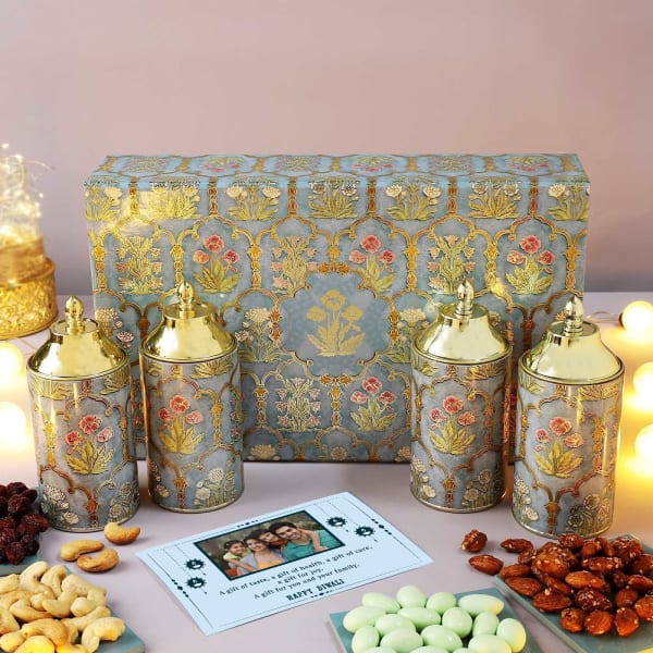 Flavoured Dry Fruits And Gourmet Snacks Personalized Diwali Hamper