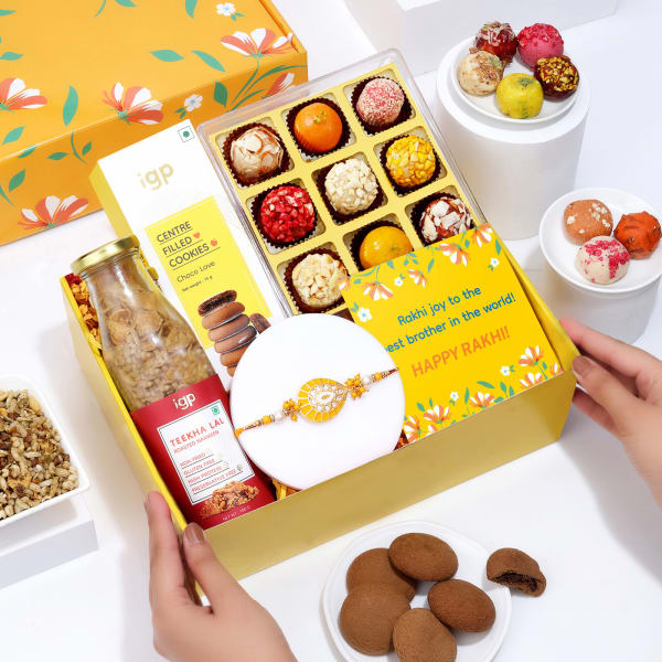 Flavoursome Delights Gleaming Rakhi Hamper