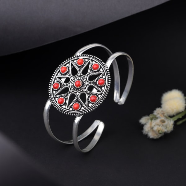 Floral Beads Oxidised Kada Bracelet