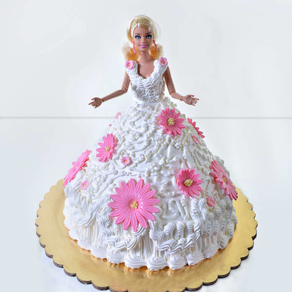 Floral Designer Barbie Cream Cake (2 Kg)