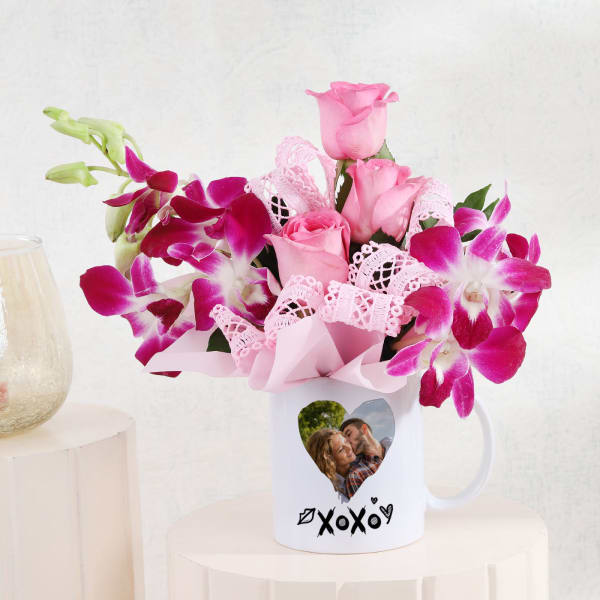 Floral Ecstasy with Personalized Mug