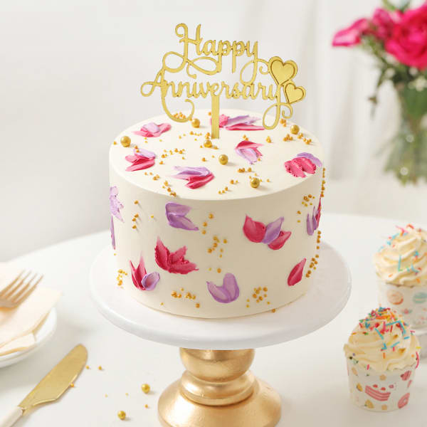 Floral Fantasy Delight Anniversary Cake (Half Kg)