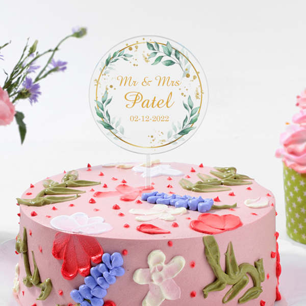 Floral Indulgence Personalized Anniversary Cake (450 g)