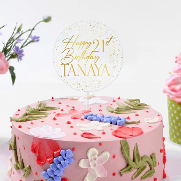 Floral Indulgence Personalized Birthday Cake (450 g)