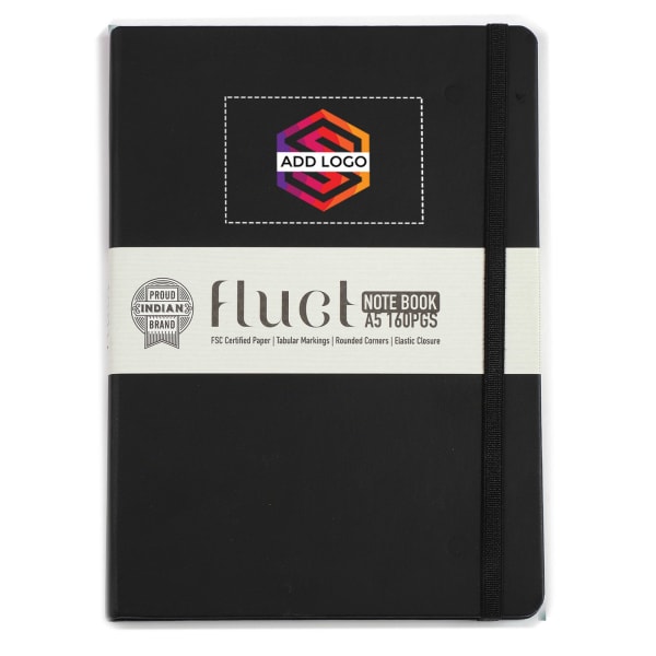 Fluct A5 Black Diary - Customized with Logo