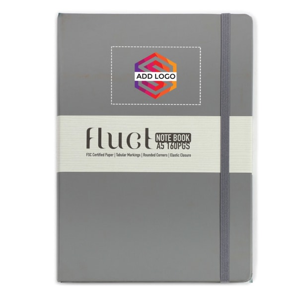 Fluct A5 Light Grey Diary - Customized with Logo