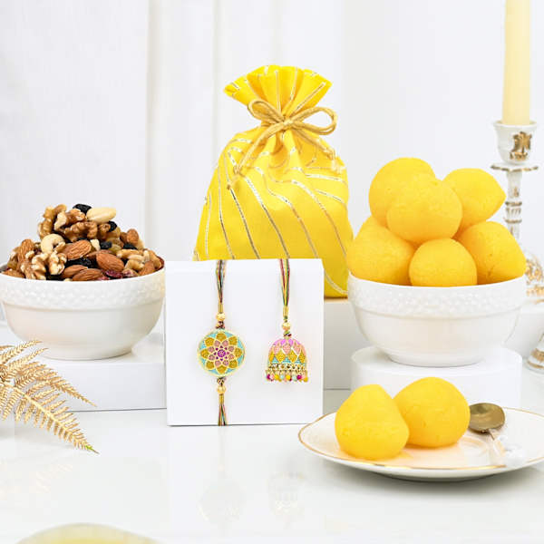 Fluorescent Bhaiya Bhabhi Rakhi Hamper