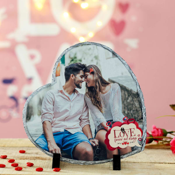 Forever Love Personalized Heart Rock Tile