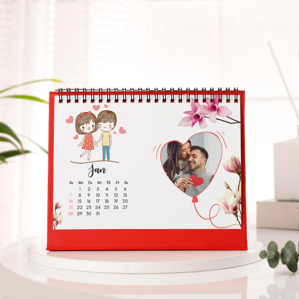 Forever Love Personalized Spiral 2023 Desk Calendar