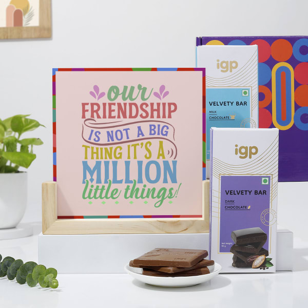 Friendship Personalized Double Side Frame And Chocolate Combo