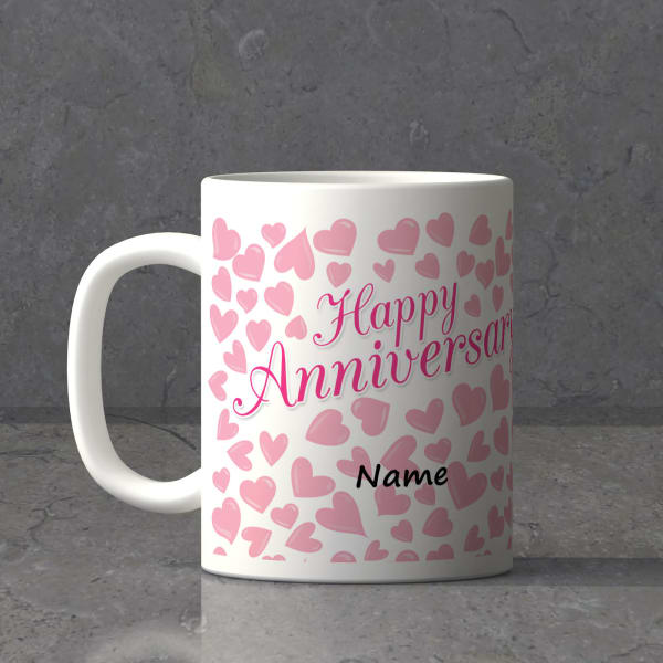 Full of Hearts Personalized Anniversary Mug