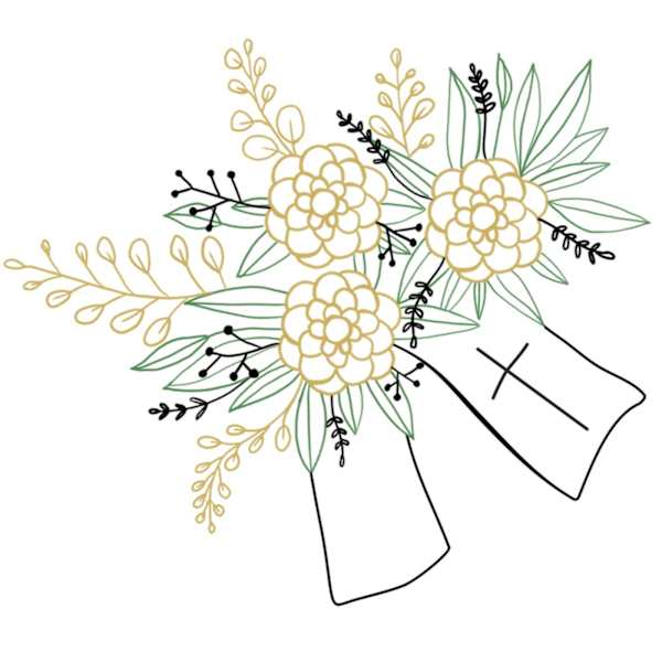 Funeral Sheaf with Ribbon