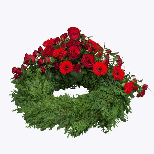 Funeral Wreath with texted ribbon Gift/Send Interflora Gifts Online
