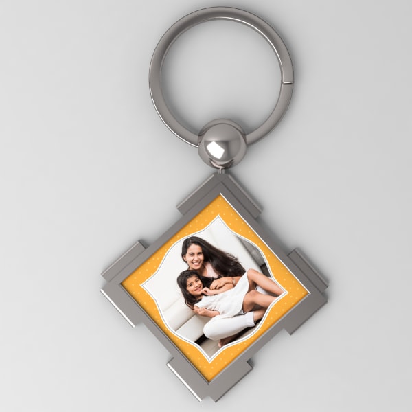 Funky Personalized Metal Square Key Chain