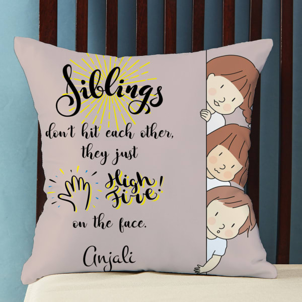 Funny Personalized Satin Pillow for Sibling