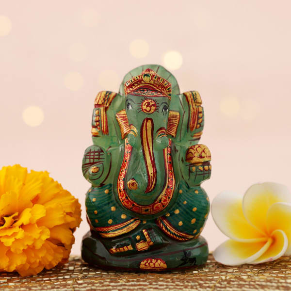 Ganesha Jade Stone Idol