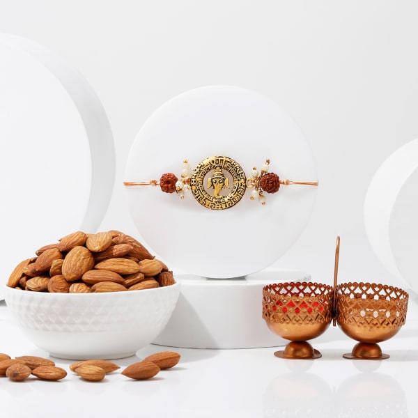 Ganesha Rudraksh Rakhi With Almonds