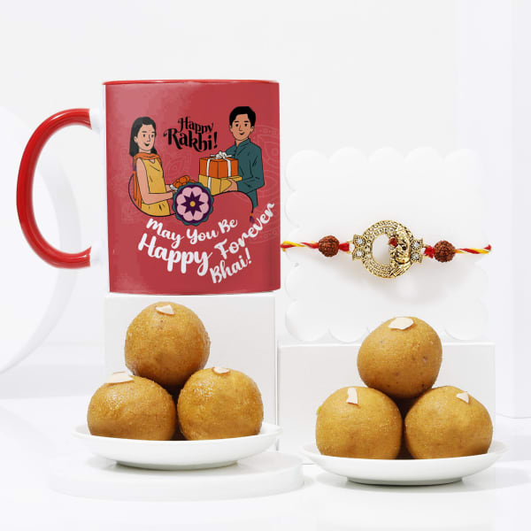 Ganesha Rudraksha Rakhi And Mug Hamper