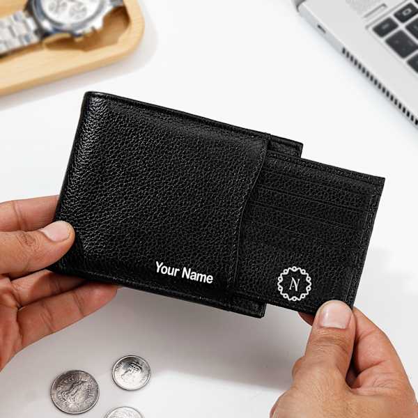 Genuine Leather Personalized Wallet And Card Holder Combo