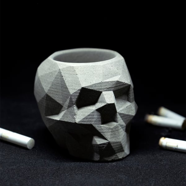 Buy/Send Geometric Skull Plant Holder And Pen Stand Single Piece Online