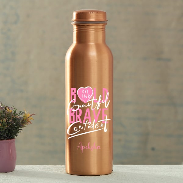 Girl Power Personalized Copper Bottle